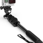Professional 10-In-1 GoPro Monopod, 15”- 47” Waterproof Selfie Stick For Go Pro Hero, Action Cameras, Smartphones, Digital Compacts (Black)