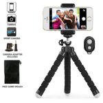 Phone tripod, UBeesize Portable and Adjustable Camera Stand Holder with Bluetooth Remote and Universal Clip for iPhone, Android Phone, Camera, Sports Camera GoPro