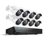 Reolink PoE Home Security Camera System 4 Megapixels Super HD 2560×1440 16 Channel NVR 3TB Hard Drive 8 Bullet IP Cameras 24/7 Recording RLK16-410B8