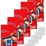 Lot of 5 SanDisk 8GB SD SDHC Class 4 Flash Memory Camera Card SDSDB-008G-B35 Pack + ( 5 Jewel Cases )
