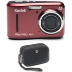 Kodak PIXPRO Friendly Zoom FZ43 16 MP Digital Camera with 4X Optical Zoom and 2.7″ LCD (Red) Case Bundle