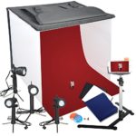 Emart Photography 24 x 24 Inches Table Top Photo Studio Continous Lighting LED Light Shooting Tent Box Kit, Camera Tripod & Cell Phone Holder