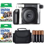 Fujifilm INSTAX 300 Photo Instant Camera With Fujifilm Instax Wide Instant Film Twin Pack Instant Film (40 Shots) + Camera Case With Photo4less Microfiber Cleaning Cloth Top Bundle – International Version (No Warranty)