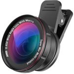 AMIR 2 in 1 Camera Lens Kit with 0.45X Wide Angle Lens + 15X Macro Lens, Professional HD Mobile Camera Lens, Clip-On Cell Phone Lens with 37MM Thread for iPhone Samsung & Other Smartphones