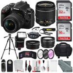 Nikon D3400 with AF-P DX NIKKOR 18-55mm f/3.5-5.6G VR, Total of 48 GB SDHC along with Deluxe Accessories Bundle