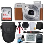 Canon PowerShot G9 X Mark II Digital Camera (Silver) + SanDisk 64GB Memory Card + Point & Shoot Case + Flexible Tripod + USB Card Reader + Cleaning Kit + LCD Screen Protectors + Full Accessory Bundle
