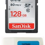 Canon EOS Rebel T5 Memory Card SanDisk 128GB SD Ultra SDXC Memory Card 80mb/s with Everything But Stromboli Memory Card Reader SDSDUNC-0128G-GN6IN