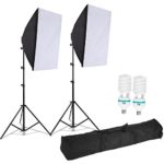 Selens 1200W Professional Photography Lighting Kit with 20″x28″ Softbox, E27 Socket Light Bulbs, stands,   Carrying Bag for Photo Studio Portraits,Product Photography and Video Shooting