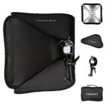 CRAPHY 24″x24″ / 60x60cm Professional Foldable Softbox for Off-Camera Flash Photography Studio Portrait with Bowens S-Type Speedlite Flash Bracket Mount, Outer Diffuser, Portable Carrying Case