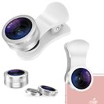 TORRAS Camera Lens Kit, 3 in 1 Clip-on Metal Cell Phone Lens Kit, Fisheye Lens & Wide Angle Lens & 15X Macro Lens for iPhone, iPad, Android Phones – Silver