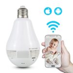 NexGadget 960P & 360° Panoramic Wireless security Bulb baby Camera with Motion Detection, Two Way Audio, Night Vision (white)