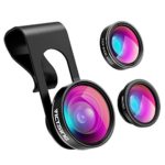 VicTsing 3 in 1 Fisheye Camera Lens, Macro Lens, 0.65X Wide Angle Lens, Clip on Cell Phone Lens Kits for iPhone 8, iPhone 7, 6s, 6, 5s , Android and Most Phones