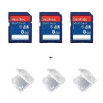 Lot of 3 SanDisk 8GB SD SDHC Class 4 Flash Memory Camera Card SDSDB-008G-B35 Pack in easy to open packaging + SD Jewel Cases