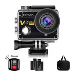 Action Camera, JEEMAK 4K Camera 16MP WiFi Waterproof Camera 170° Ultra Wide Angle Len with SONY Sensor,Remote Control 2 Pcs Rechargeable Batteries and Portable Package