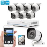Zmodo sPoE 8CH HDMI Simplfied All-in-One Cable NVR Surveillance Video Security Camera System with 8x720P HD Weatherproof Cameras 1TB HD Remote Access Motion Detection