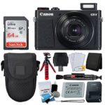 Canon PowerShot G9 X Mark II Digital Camera (Black) + SanDisk 64GB Memory Card + Point & Shoot Case + Flexible Tripod + USB Card Reader + Cleaning Kit + LCD Screen Protectors + Deluxe Accessory Bundle