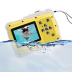 Waterproof Kids Digital Camera, Underwater Action Camera with 2-Inch LCD 12MP HD Video Underwater Camcorder for Children Boys Girls Gift Toys (Yellow)