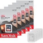 5 PACK – SanDisk Ultra 16GB SD SDHC Memory Flash Card UHS-I Class 10 Read Speed up to 48MB/s 320X SDSDUNB-016G-GN3IN Wholesale Lot + ( 5 Cases )