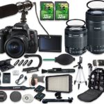 Canon EOS Rebel T6i DSLR Camera Bundle with Canon EF-S 18-55mm f/3.5-5.6 IS STM Lens + Canon EF-S 55-250mm f/4-5.6 IS STM Lens + 2pc 32 GB SD Cards + Microphone + LED Light