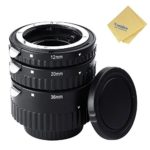 Meike Plastic Auto Focus Macro Camera Extension Tube Set Ring N-AF1-B Lens Adapter for Nikon D7100 D7000 D5100 D5300 D3100 D800 D600 D300s D300 D90 D80 AF AF-S DX FX SLR Cameras + Veinidice Cloth