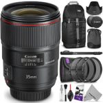 Canon EF 35mm f/1.4L II USM Lens w/ Advanced Photo and Travel Bundle – Includes: Altura Photo Sling Backpack, Monopod, UV-CPL-ND4, Camera Cleaning Set