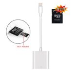 SD Card Reader, SD Card Adapter, iPhone Card Reader, Lightning SD Card Camera Reader Trail for iPhone/iPad No APP Needed Support iOS 11 and Before