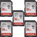 5x Genuine SanDisk Ultra 16GB Class 10 SDHC Flash Memory Card Up To 40MB/s- 266x SDSDUN-016G-G46 (Newest Version)