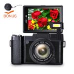 Digital Camera Vlog Camera Full HD 1080p Point and Shoot Camera Flip Screen Camera Flash light Camcorder with Lens Cap