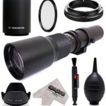 Super 500mm/1000mm f/8 Manual Telephoto Lens for Nikon D5, D4S, DF, D4, D3X, D810, D800, D750, D700, D610, D500, D300, D90, D7200, D7100, D5500, D5300, D5200, D5100, D3300, D3200 Digital SLR Camera