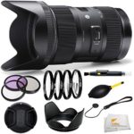 Sigma 210306 18-35mm F1.8 DC HSM Lens for Nikon APS-C DSLRs (Black) + 3 Piece Filter Kit (UV-CPL-FLD) + 4 Piece Macro Fi