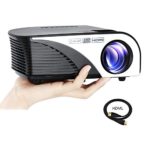 Varmax Protable Led Mini Projector with HDMI Cable, Home Projector indoor & outdoor for Home Theater Support 1080P Multimedia Video with Authentic 1200 Lumen efficiency