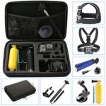 Hieha Outdoor Sports Kit Camera Accessories for GoPro Hero Session 5 Hero 1 2 3 4 5 3+ SJ4000 5000 6000with Carrying Case/Chest Strap/Octopus Tripod