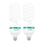 Foto&Tech 135 Watt Daylight Photography Fluorescent Spiral Light Bulb 5500K 110V White for Photography and Video Studio Lighting (2 Pack)