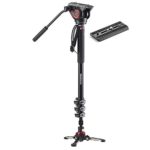 Manfrotto Xpro Aluminum Video Monopod With 500 Series Video Head, with Extra ZAYKIR Video Plate