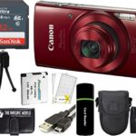 Canon PowerShot ELPH 190 IS 20.2MP 10x Zoom Wi-Fi Digital Camera (Red) + SanDisk 32GB Card + Reader + Spare Battery + Case + Accessory Bundle