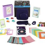 Fujifilm Instax Mini 9 or Mini 8 Instant Camera Accessories Bundle, 11 Piece Gift set Includes Instax Mini Case + Strap, 2 Photo Albums, Filters, Selfie lens, Hanging + Photo Frames, stickers & More.