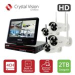 [4CH] Crystal Vision CVT9604E-3010W All-in-One TRUE HD Wireless Surveillance System NVR CCTV w/ 2TB HDD, Built-in Monitor & Router, Camera Auto Pair