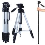 Albott 70″ Travel Portable DSLR Camera Tripod Monopod Flexible Head for Canon Nikon with Carry Bag