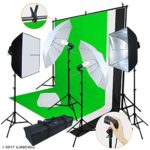 Linco Lincostore Photo Video Studio Light Kit AM169 – Including 3 Color Backdrops (Black/Whtie/Green) Background Screen