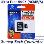 64GB Micro SD SDXC Memory Card Plus Adapter Pack (Class 10 UHS-I U1 MicroSD XC Extreme Pro) 64 GB Ultra High Speed 90MB/s 600X Read UHS-1 MicroSDXC Flash. Amplim Cell Phone Tablet Camera 64G TF