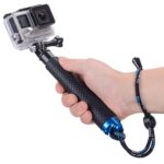 Vicdozia 19” Waterproof Hand Grip Adjustable Extension Selfie Stick Handheld Monopod for GeekPro/GoPro HD Hero 6 5 4 3+ 3 2 1, AKASO, SJCAM SJ4000 SJ5000 Xiaomi Yi(with Wrist Strap and Screw)