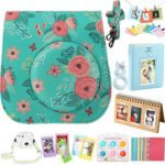 For Fujifilm Instax Mini 9/ 8/ 8+ Instant Camera Accessories, Case/ 2 Mini Album/ Selfie Lens/ 6 Colors Filters/ Neck Strap/ Hang Frames/ Table Frames/ Stickers. By SAIKA (Flower)
