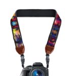 TrueSHOT Camera Strap with Geometric Neoprene Design and Accessory Storage Pockets by USA Gear – Works With Canon , Fujifilm , Nikon , Sony and More DSLR , Mirrorless , Instant Cameras