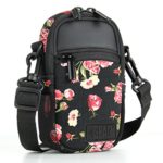 Compact Point and Shoot Camera Case Floral Sling Bag with Rain Cover , Accessory Pockets and Shoulder Strap by USA Gear- Works With Olympus Pen-F , Stylus SH-3 , Tough TG-870 and More Cameras
