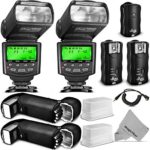 Altura Photo Studio Pro Flash Kit for CANON DSLR Bundle with 2pcs E-TTL Flash AP-C1001, Dual Wireless Flash Trigger Set and Accessories