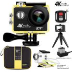 GJT GP1R 4K Sports Action Camera Portable Package,12MP Ultra HD WiFi 30M Waterproof DV Camcorder 2 Inch LCD Screen, 170 Degree Wide Angle Lens,2.4Ghz Remote Control, 2x1350mAh Batteries 