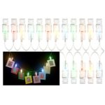 Katia 2 Meter LED String Lights with 20 Photo Clips Using AA Batteries as Energy Sources, Perfect for Hanging Picture/ Instant camera Film / Artwork/ Notes (Colorful)