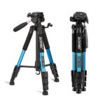 ZOMEI 55″ Compact Light Weight Travel Portable Folding SLR Camera Tripod for Canon Nikon Sony DSLR Camera Video with Carry Case?Blue)