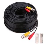 WildHD 200ft All-in-One Siamese BNC Video and Power Security Camera Cable BNC Extension Wire Cord with 2 Female Connetors for All HD CCTV DVR Surveillance System (200ft Cable,Black)