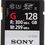 Sony SF-G128/T1 High Performance 128GB SDXC UHS-II Class 10 U3 Memory Card with blazing fast read speed up to 300MB/s